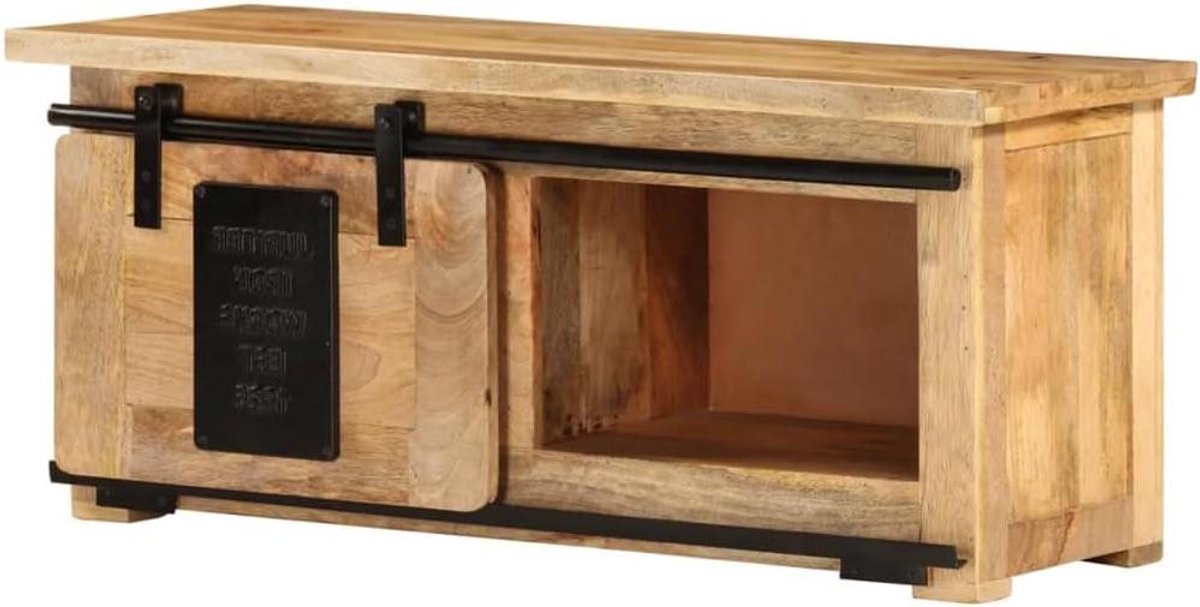 TV sideboard hangkast televisietafel tv-kast 90x35x40 cm massief hout mango
