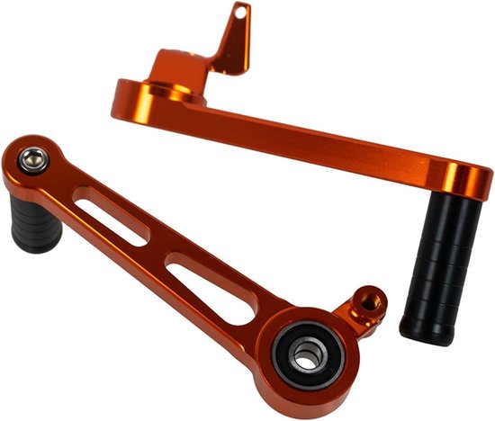 Motorfiets Pedaal Set - Voetrem Hendel - Verbeterde Controle - CNC Aluminium Constructie - Voor Duke 390 - Oranje van Duke — afbeelding 3