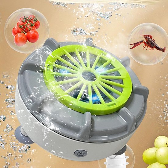 Fruit Spinner, Draagbare Fruit Wasmachine, Elektrische Voedselzuiveraar Automatische Reinigingsmachine voor Wassen Aftappen Vlees Zeevruchten Salade Bessen Maaltijd Prep Koken Thuis Dagelijks Gebruik — afbeelding 5