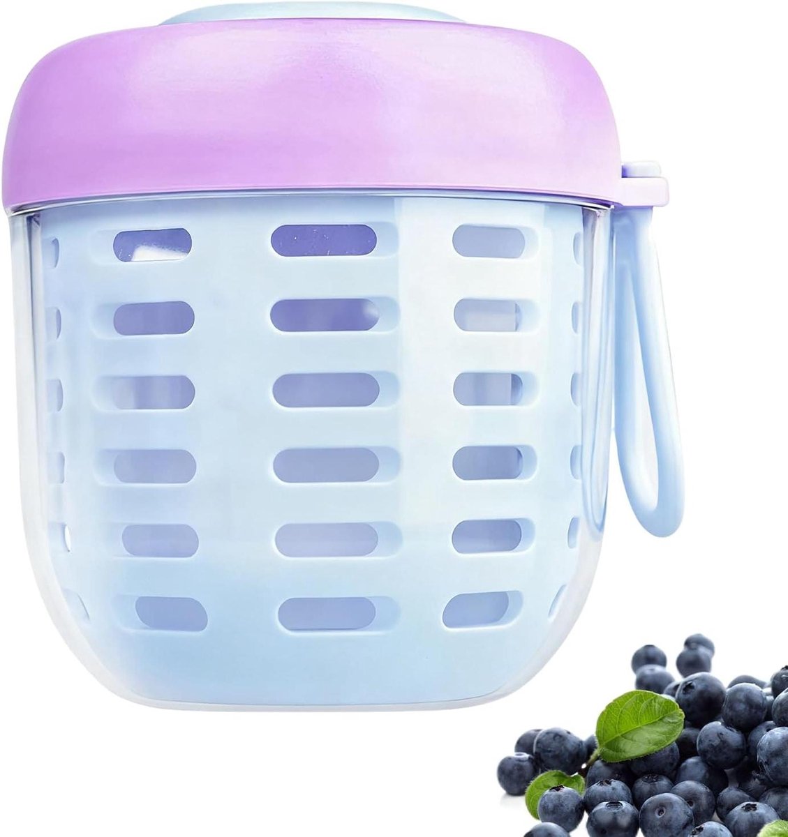 Fruitbeker - Snack container - Lunch meenemen - Lekvrij en herbruikbaar - 500 ml - Blauw