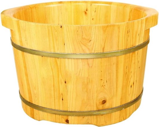 Saunabak, Voetbadkuipemmer, massage, spa, sauna, weken, voetenbad Houten emmer Voetspa Huishoudelijke wastafel