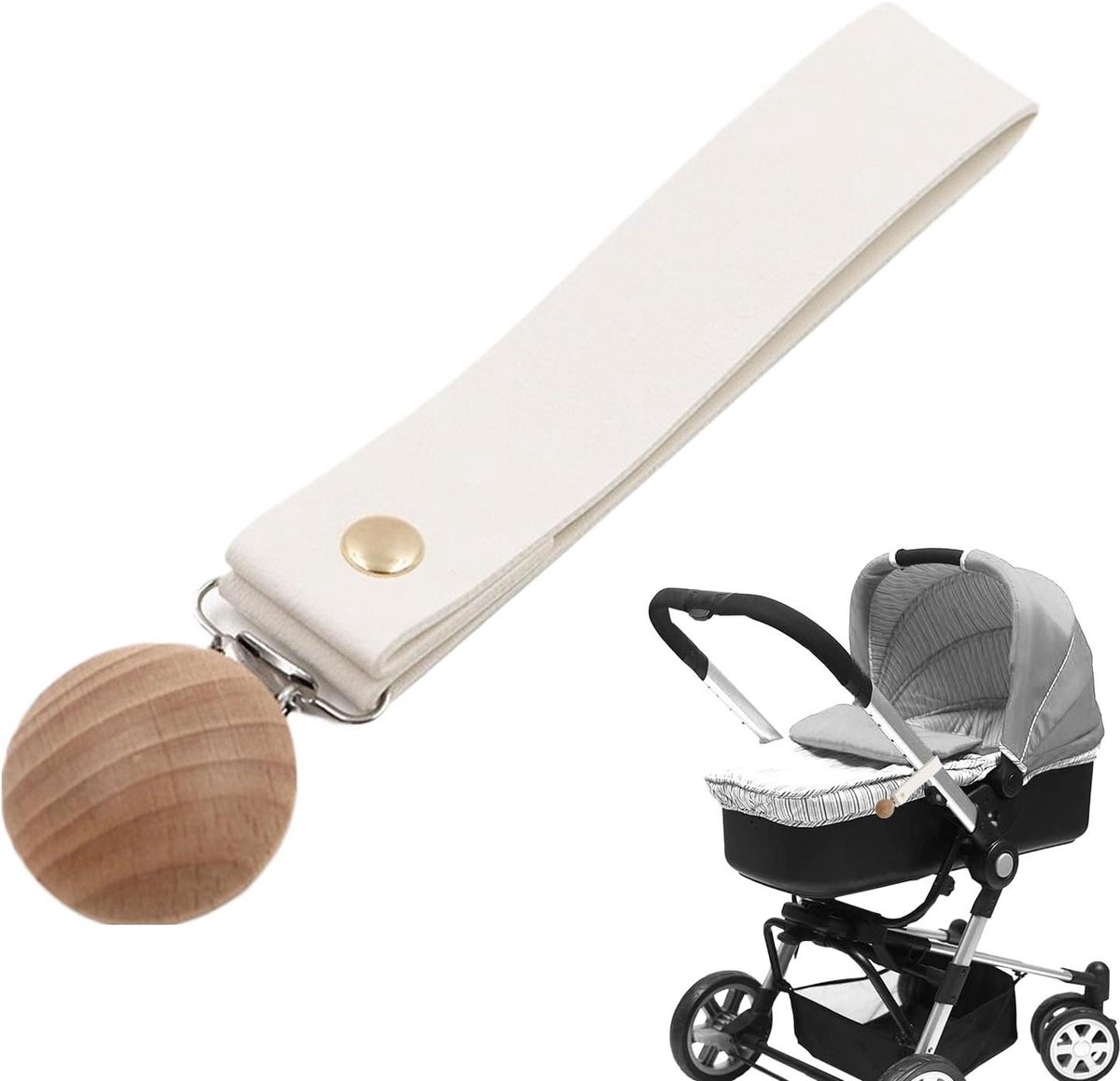 Kinderwagen Clips - Deken Bevestigers - Baby Comfort - Veelzijdig Gebruik - 13 cm - Wit