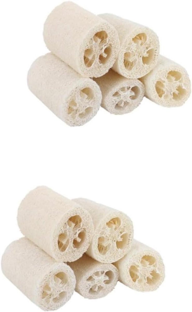 Douche Spons Set - Bad Accessoires - Huidverzorging - Natuurlijk Materiaal - 10 Stuks - Beige