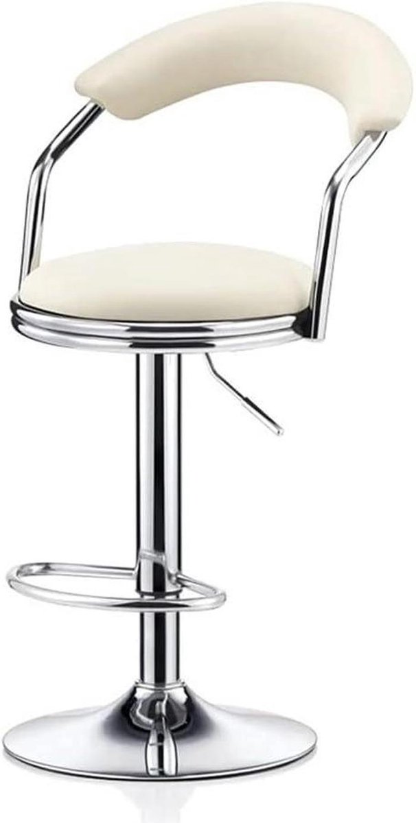 Barkruk - Zitje - Keuken of Bar - Verstelbare Hoogte - H80cm - Beige