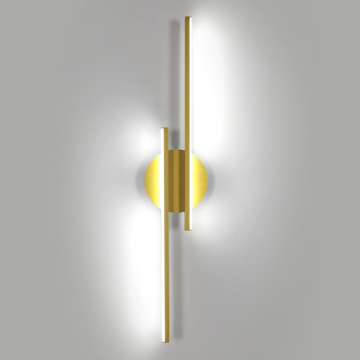 Haobosic LED Wandlamp - I-vorm Aluminium Design - 60cm - 24W - Koud Wit 6500K - Goud - Modern Minimalistisch - Voor Woonkamer Slaapkamer