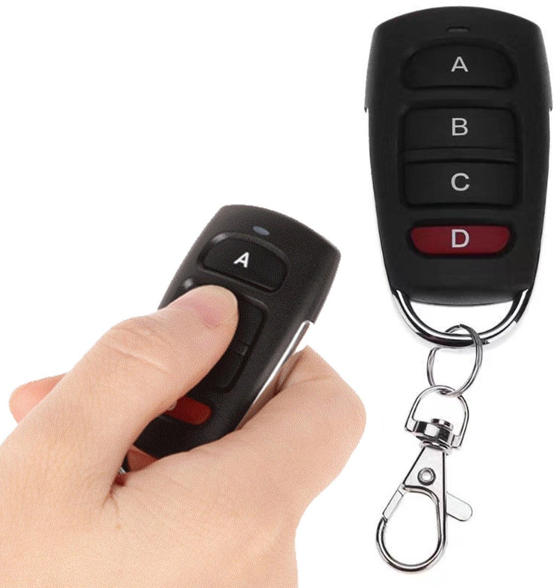Innovra - Draadloze Afstandsbediening Sleutelhanger met 4 Knoppen