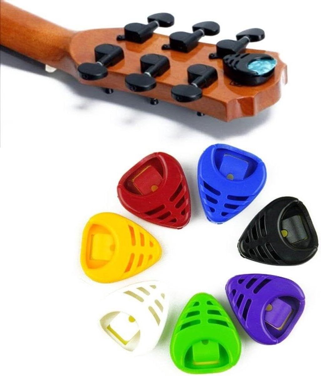 Plectrum Houders - Gitaar Accessoires - Muziek Spelen - Zelfklevend Veerbelast - 7 Stuks - Gemengde Kleur