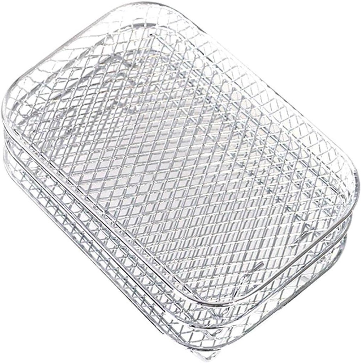 Airfryer Rek - Bakrek Accessoire - Meerlaags Bakken - Stapelbaar Ontwerp - 3 Delig - Zilver