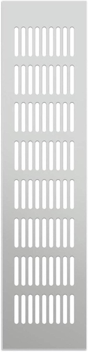 Ventilatierooster - Luchtrooster aluminium - Kast ventilatie - Regenbestendig ontwerp - 200x800mm - Zilver