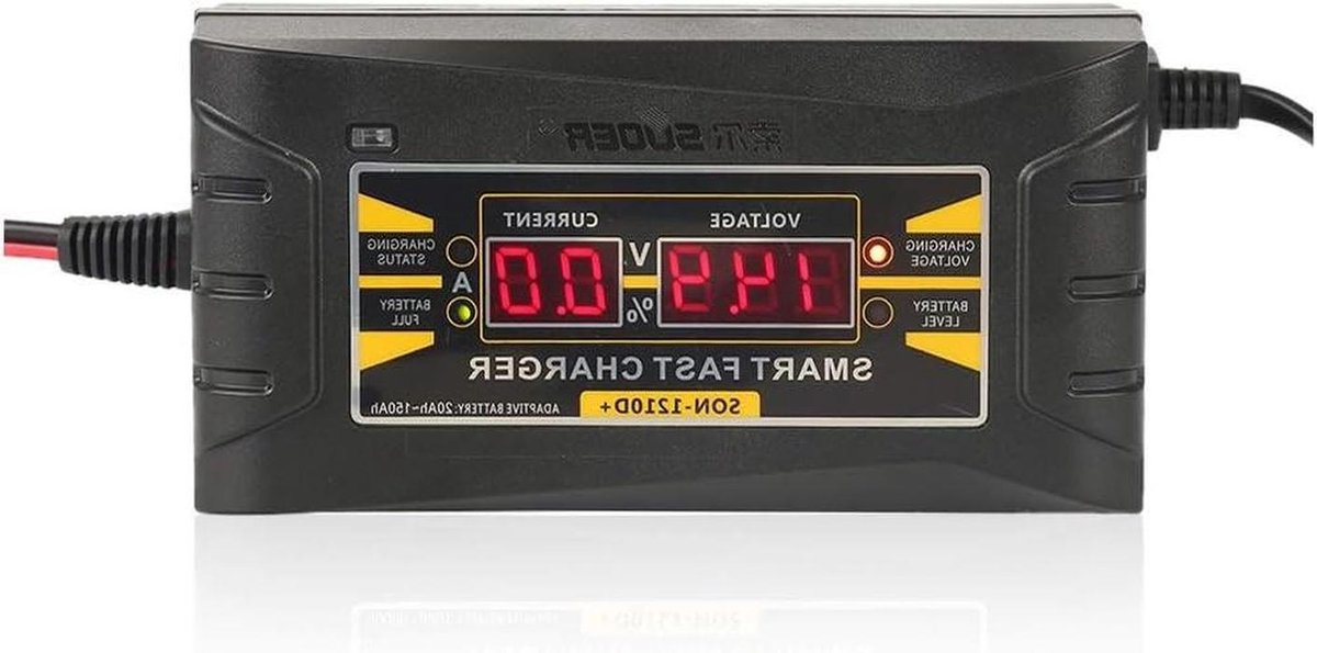 Auto Acculader - Slimme Lader - Accu Onderhoud - Pulse Reparatie - 10 Ampère - Zwart