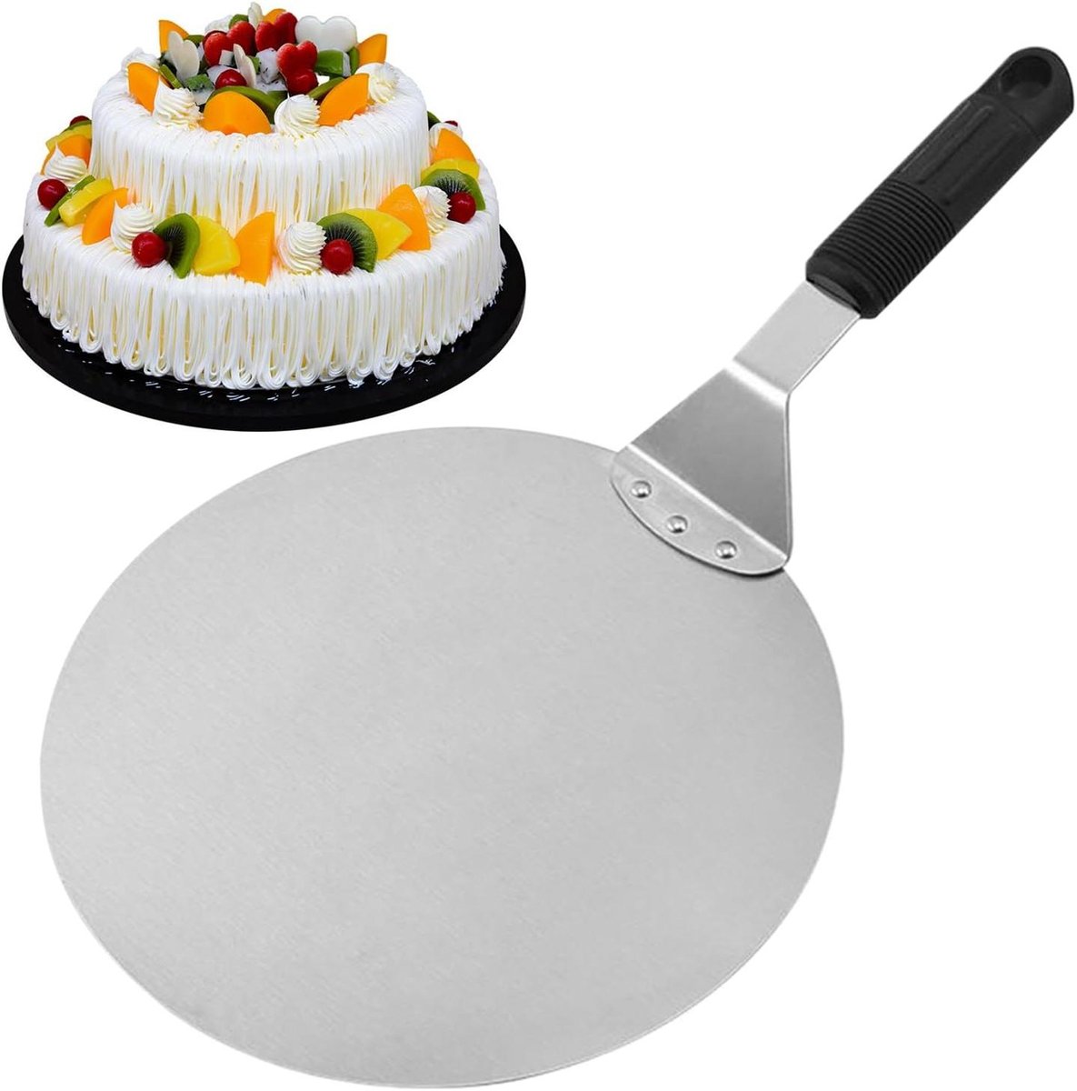 Pizza Schep - Deegschraper Tool - Brood Bakken - Roestvrij Staal - 10 Inch - Zilverkleurig