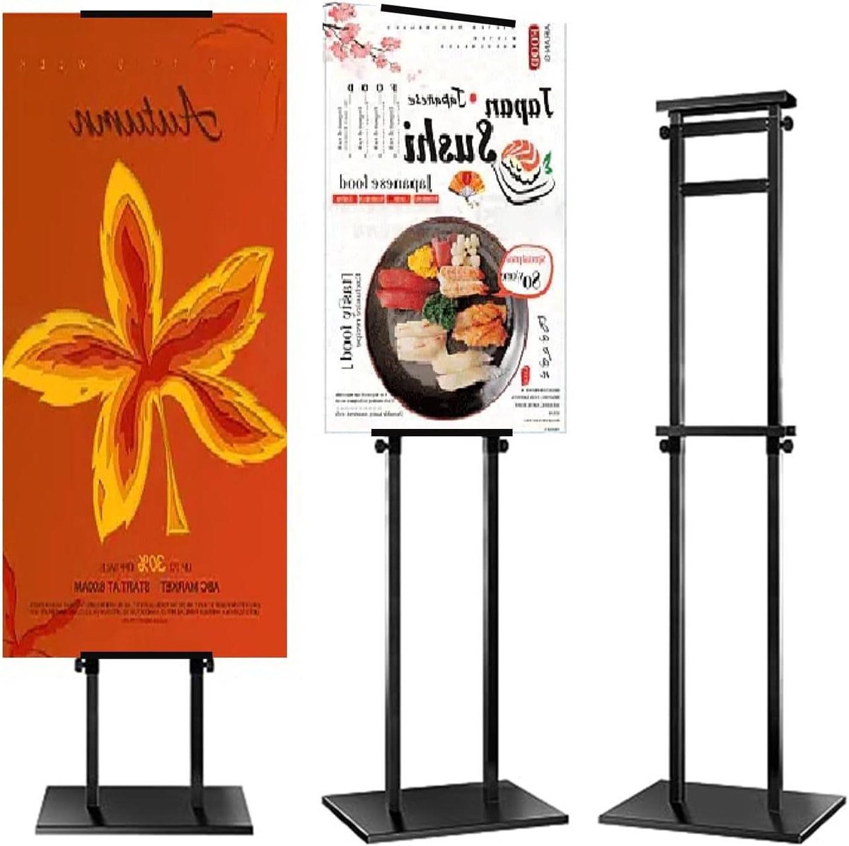 Bordstandaard - Posterframe - Reclame Tonen - Aluminium Frame - Verstelbaar - Zwart