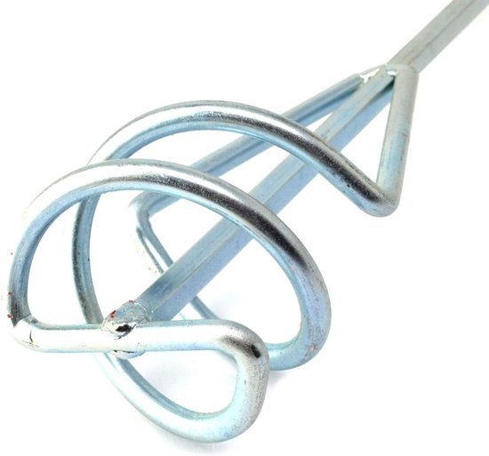 Mixer Opzetstuk - Roerder Gips Verf - Materiaal Mengen - Corrosiebestendig Geanodiseerd - 60 mm x 400 mm - Zilver — afbeelding 2