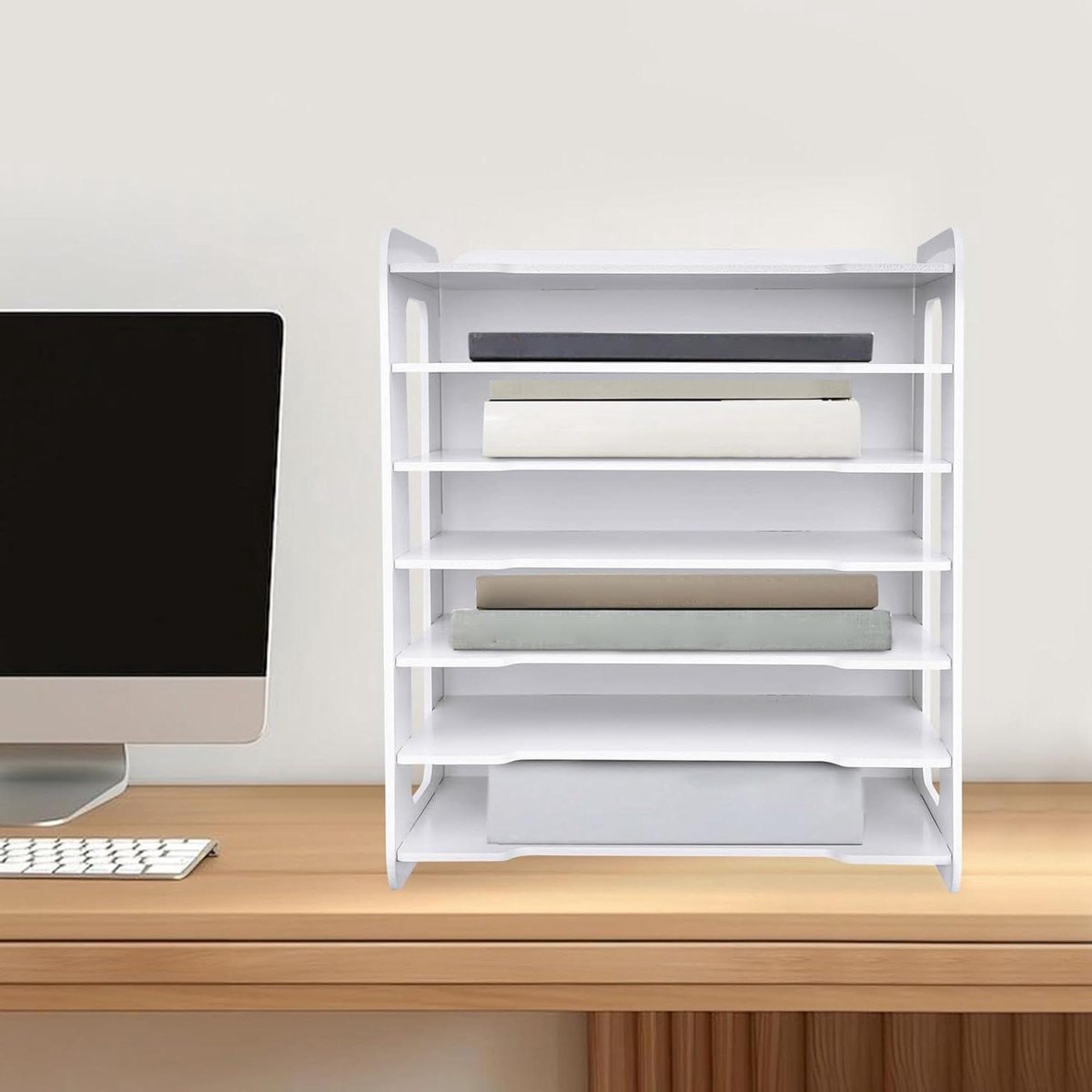 Documenten Organizer - Papier Houder - Bureau Opruimen - Zeven Lagen - A4 Formaat - Wit