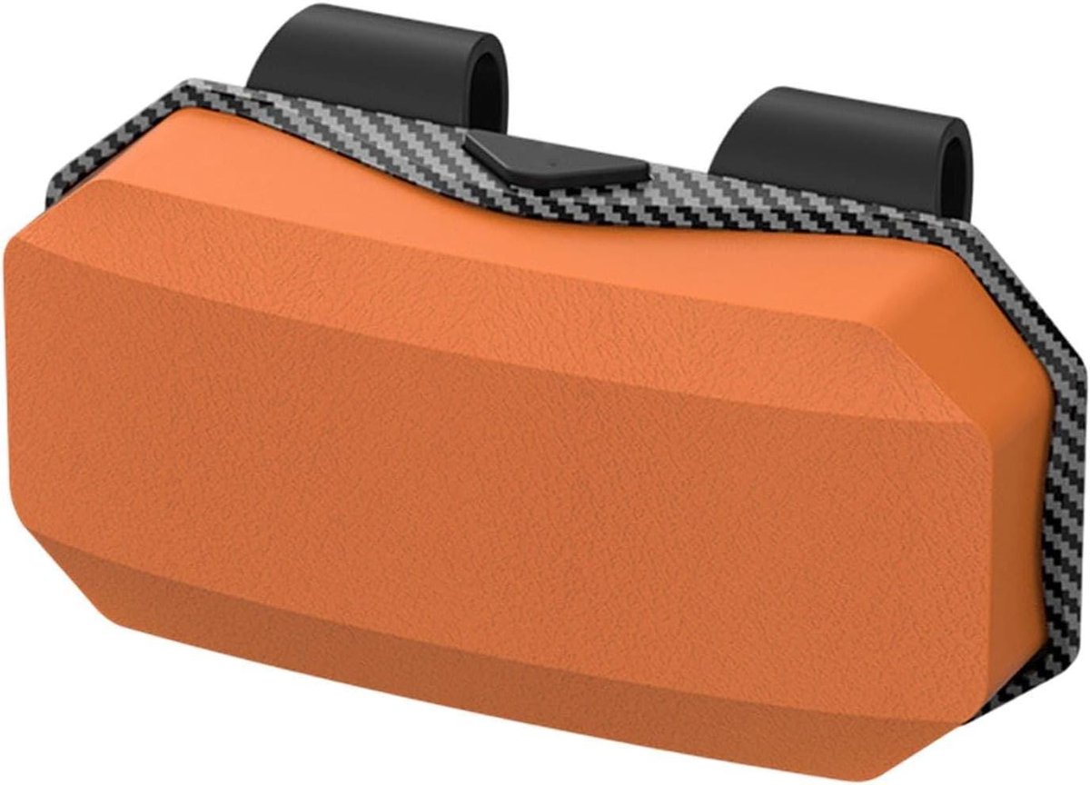 Auto Brilhouder - Opbergbox Clip - Veilige Opslag - A-Touch Systeem - 18 x 9 x 5 cm - Oranje