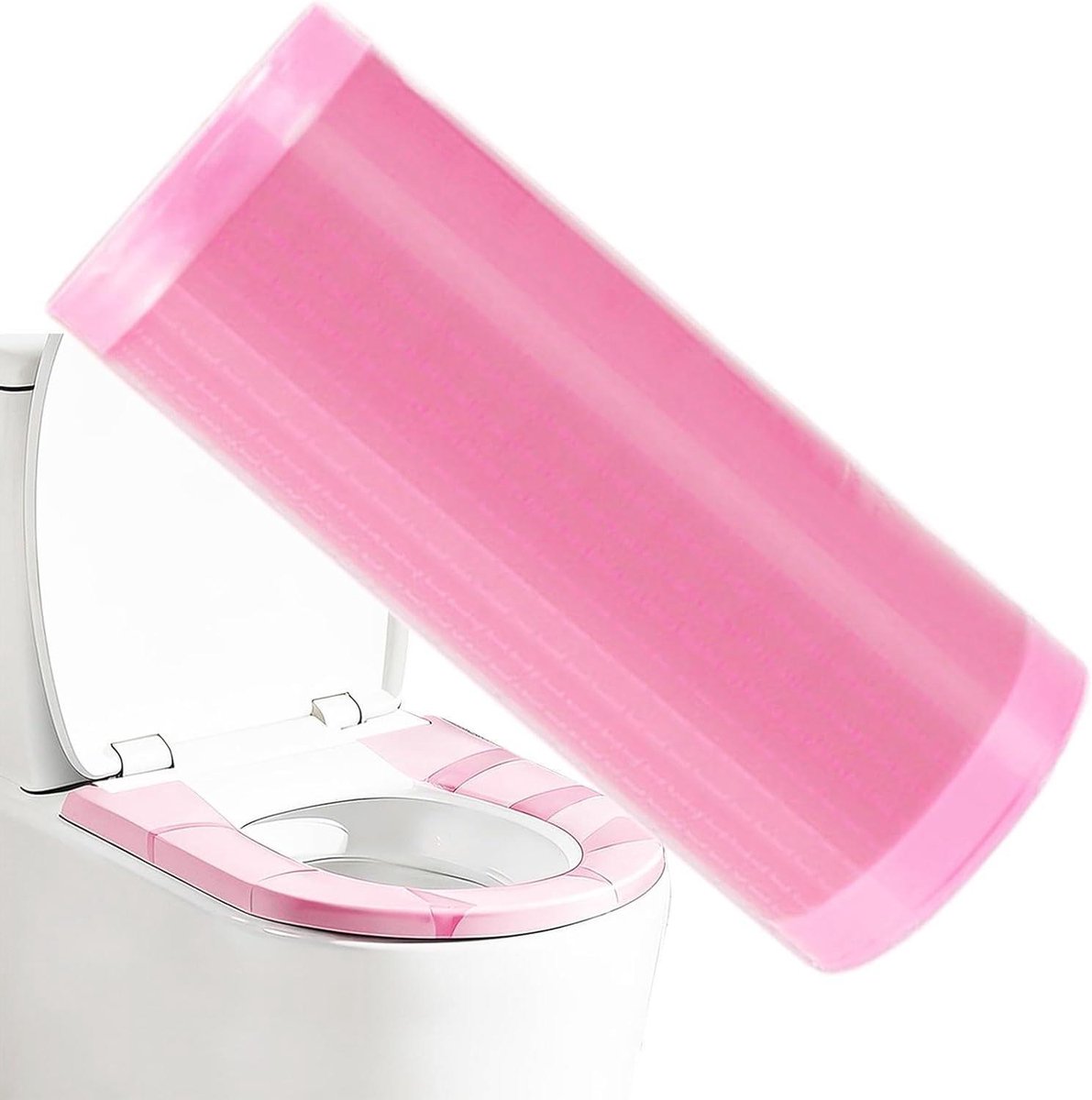 Toiletbrilhoezen - Draagbare Kussens - Hygiënisch Reizen - Beschermende Laag - 12.1 x 6.2 cm - Roze