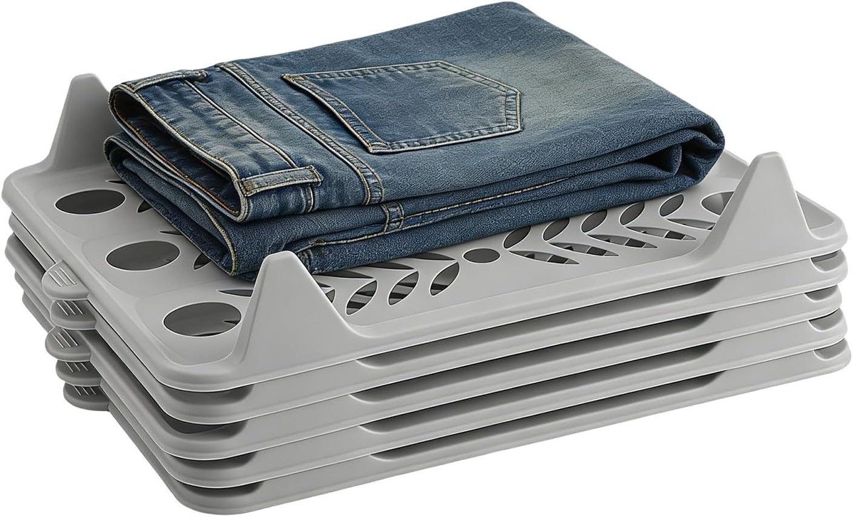 Kleding Organizer - Kast Opberger - Garderobe Ordenen - Stapelbaar Ontwerp - 5 Stuks - Grijs
