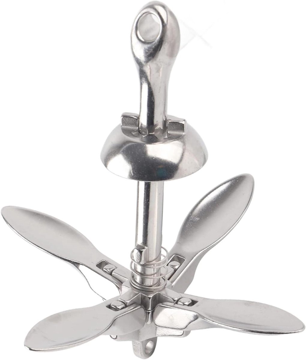 Opvouwbaar Anker - Scheepsonderdeel - Watersport Stabiliteit - Fijn Gepolijst - 0.7 kg - Zilver