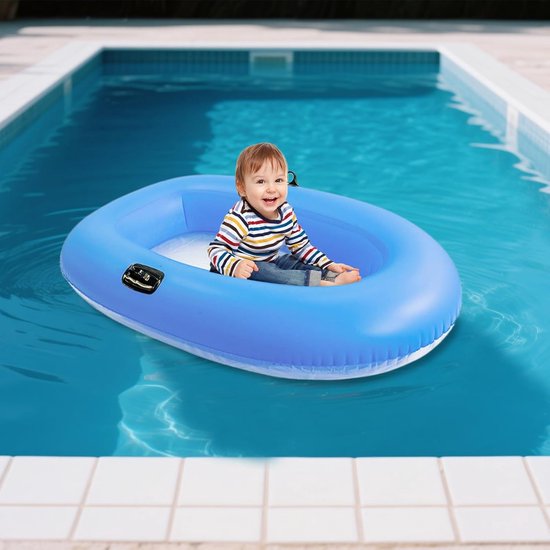 Opblaasbare Rubberboot - Kinderboot Zwembad - Waterpret Verkennen - Transparante Bodem - 160 x 110 cm - Blauw — afbeelding 2