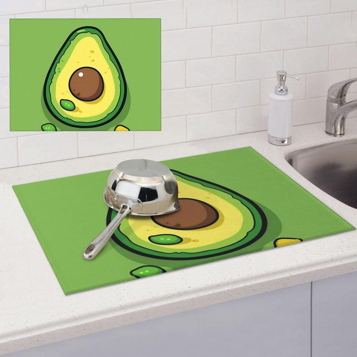 Keuken Droogmat - Afdruiprek Pad - Vaat Drogen - Super Absorberend - 24 x 18 Inch - Wit