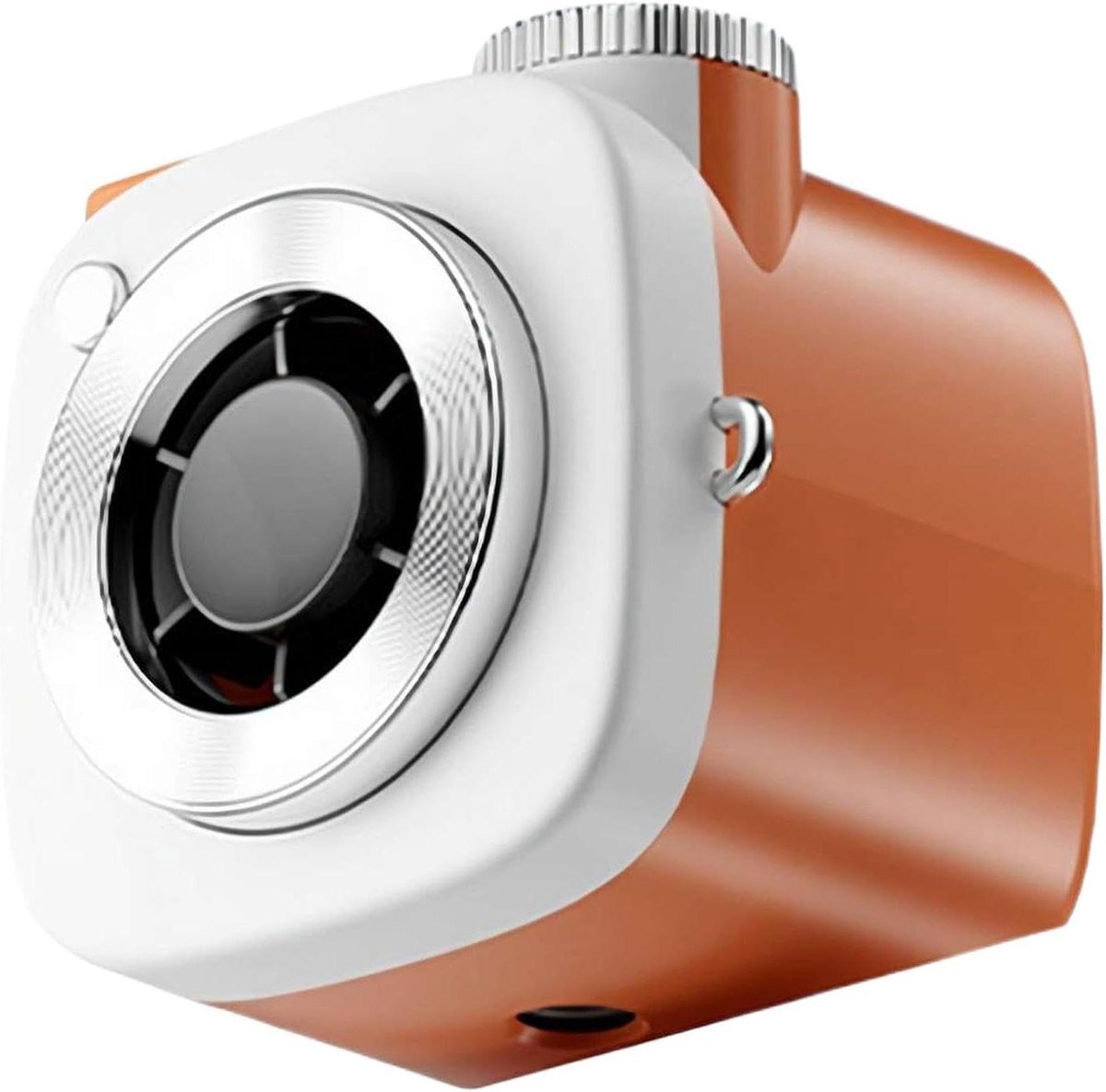 Elektrische handventilator - Mini ventilator - Zomerse verkoeling - Digitaal display - 5x5x5 cm - Oranje