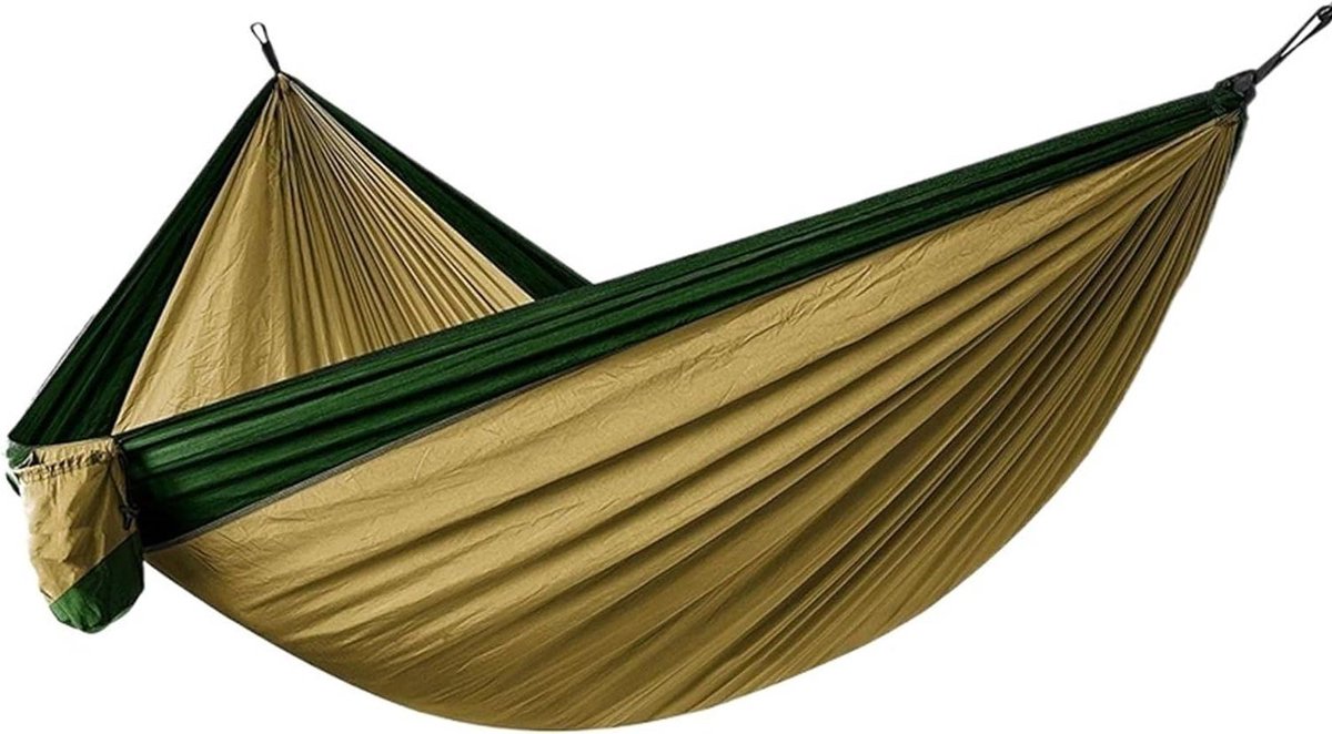 Grote Hangmat - Dubbele Hangmat - Buiten Ontspannen - Lichtgewicht Draagbaar - Voor Twee Personen - Kaki Groen
