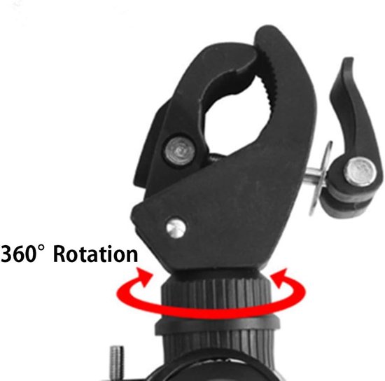 Fietslicht Houder - Zaklamp Klem - Fietsen Verlichten - 360 Graden Roterend - 20-35mm Stuur - Rood — afbeelding 4