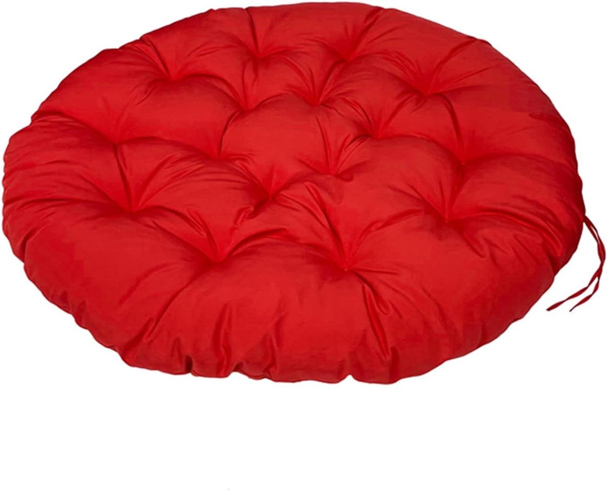 Stoelkussen Rond - Zitkussen Hangstoel - Buiten Ontspannen - Zachte Vulling - 90 cm - Rood