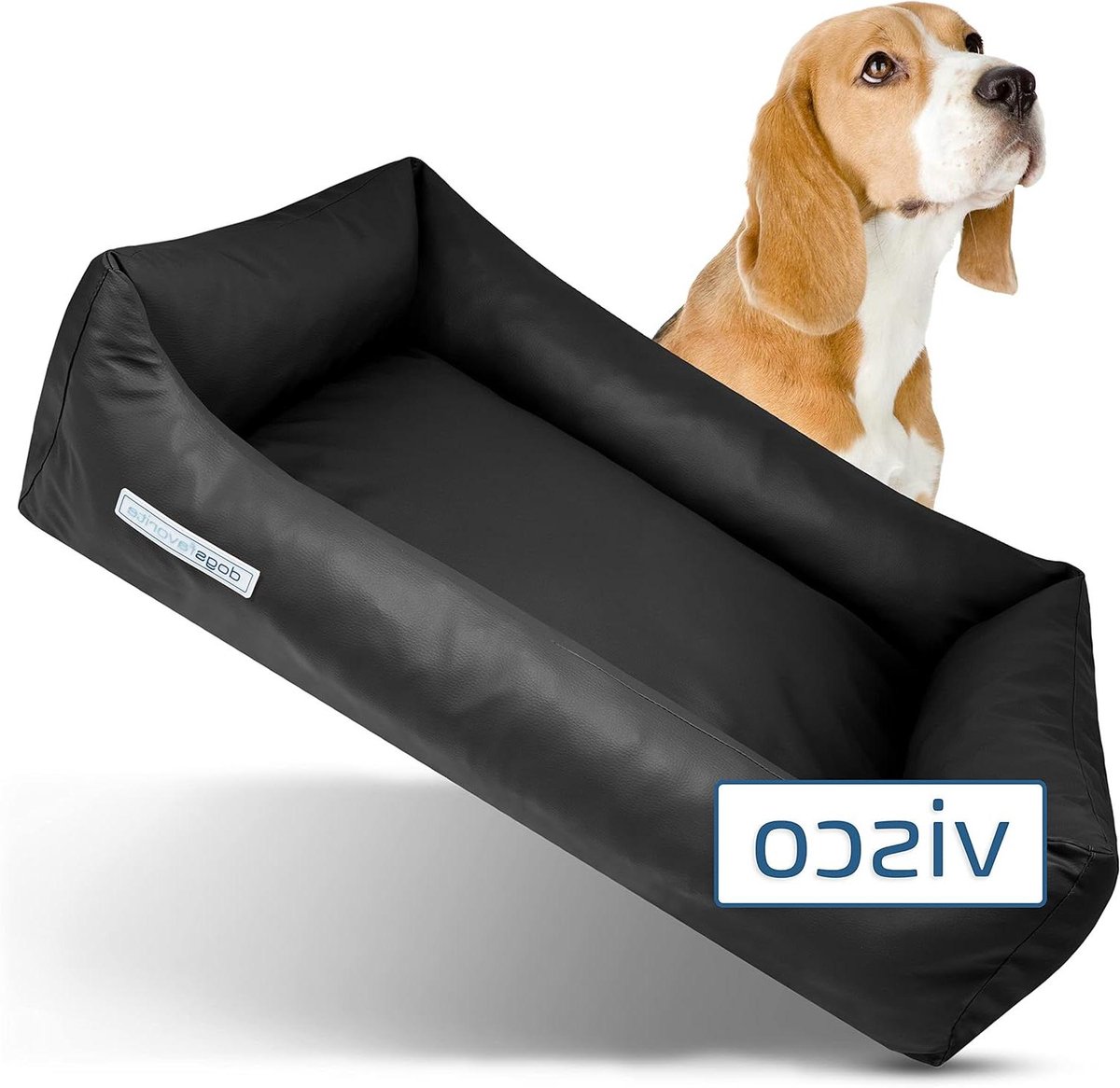 Hondenbed met kussen – Hondenmand orthopedisch – Hond rusten – Gewrichtsvriendelijk schuim – 115 x 85 cm – Zwart