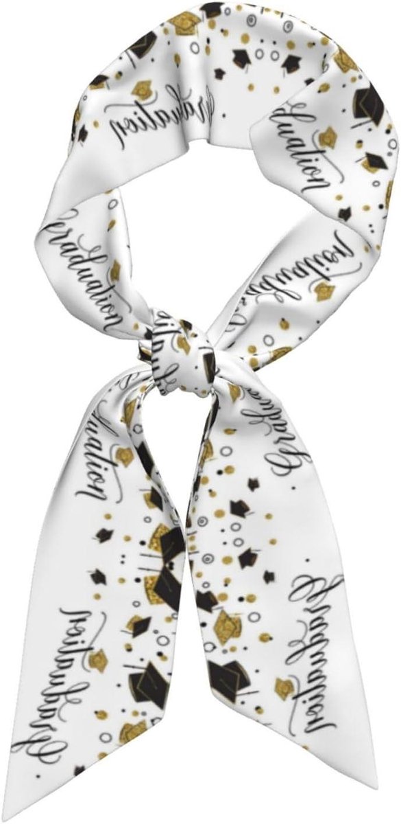 Satijnen Sjaal - Hoofdband Accessoire - Mode Accessoire - Zijdezacht Materiaal - 119 cm - Zwart