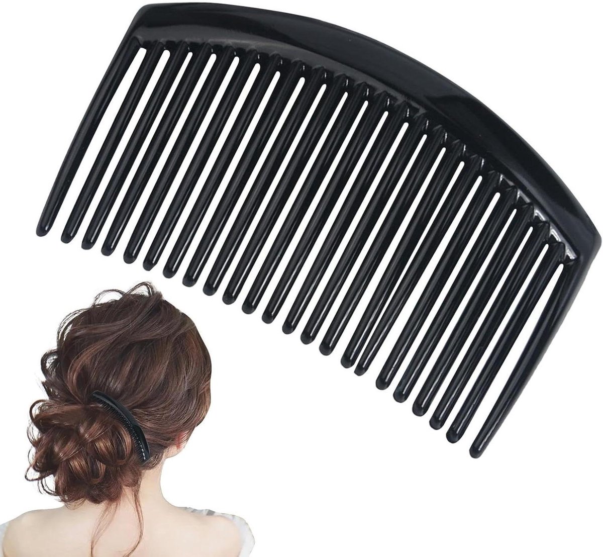 Haarkam - Zijclip Houder - Elegante Styling - Sterke Grip - 8x1x5 cm - Zwart