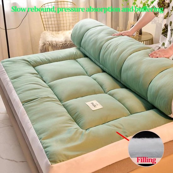 Japanse Futon Slaapbank - Vloermatras Gastenbed - Comfortabel Slapen - Slow Rebound Memory Foam - 200 x 220 cm - Bruin — afbeelding 3