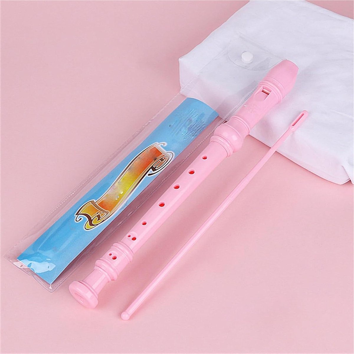 Blokfluit Beginners - Sopraan Instrument - Muziek Leren - Duitse Stijl - 8 Gaten - Roze