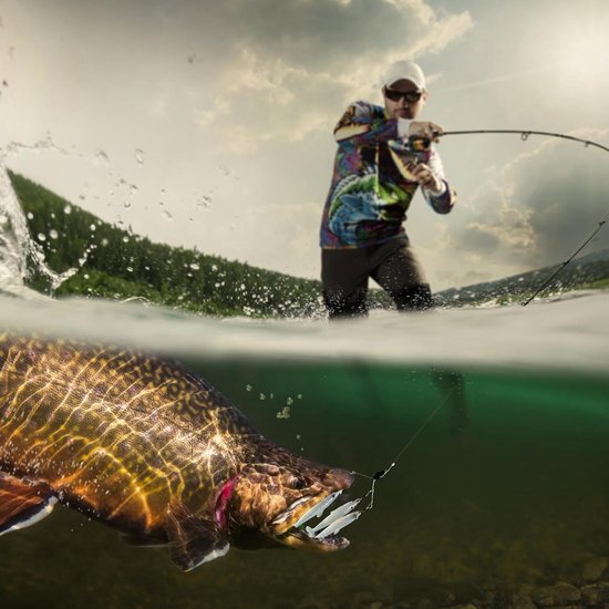 Vis Kunstaas Voor Zoetwater | Herbruikbare Multifunctionele Flexibele Swimbait,Realistisch Baars Kunstaas met T-| Voor Zoetwater Diepzee Zoutwater Forel Crappie Snoek Boot Branding Inshore Offshore — afbeelding 4
