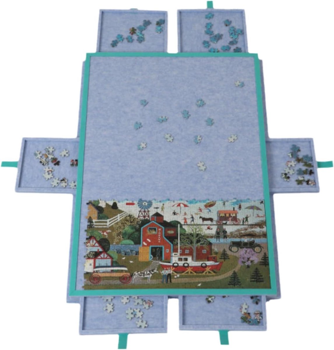 Puzzeltafel met Laden - Puzzelplank Vilt - Puzzels Maken - Verstelbare Hoogte - Tot 1500 Stukjes - Grijs