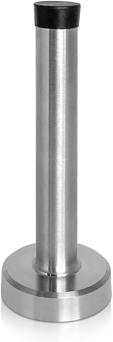 Deurstopper 10 cm met Geluiddempende Rubberpunt - Wandbescherming en Stabiele Bevestiging in RVS - Ideaal voor Thuis en Kantoor