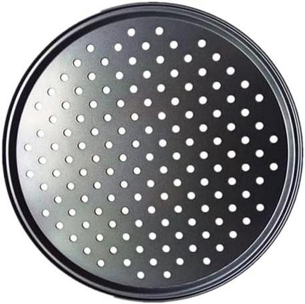 Pizzaplaat staal - Bakvorm rond - Pizza bakken - Antiaanbaklaag - 24.5 cm - Zwart