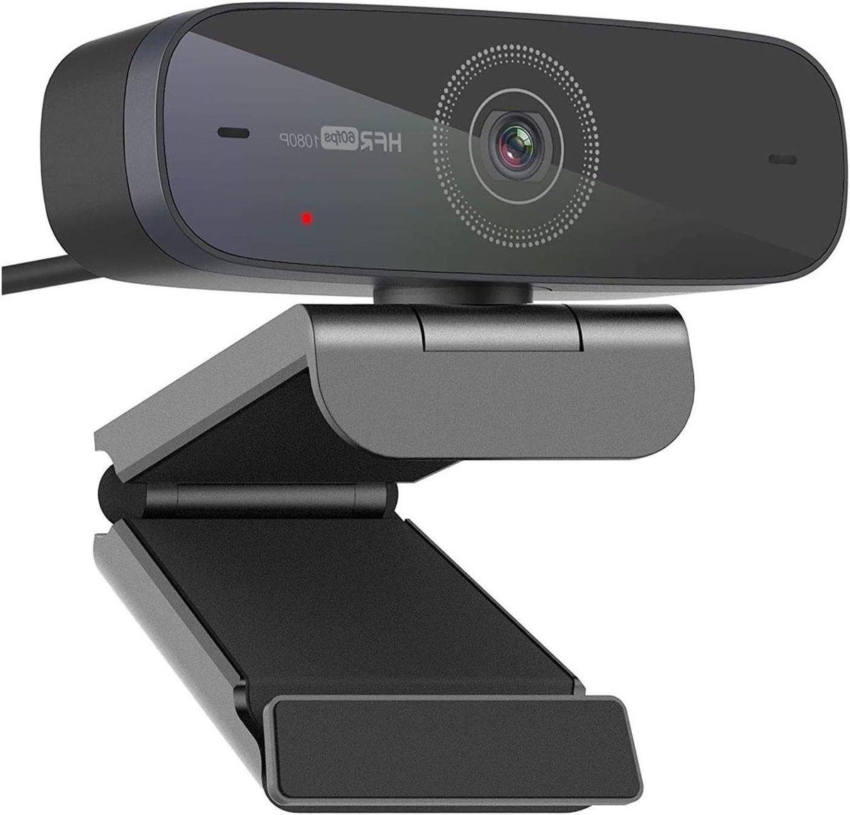 Webcam HD - Computer Camera - Online Vergaderen - 1080p 60fps - 80° Kijkhoek - Zwart