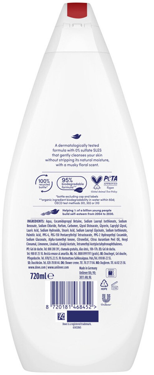 Dove douchecrème silky velvet - 720 ml
