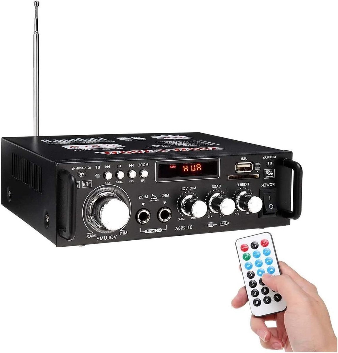 Audio Versterker - Mini Mixer - Muziek Afspelen - HIFI Geluidseffect - 600 Watt - Zwart