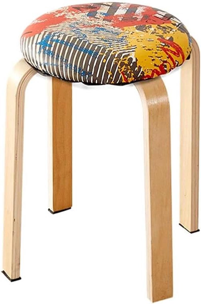 Houten Krukje - Zitje Tafel - Aanvullend Zitten - Massief Hout - 45x30cm - Stijl E
