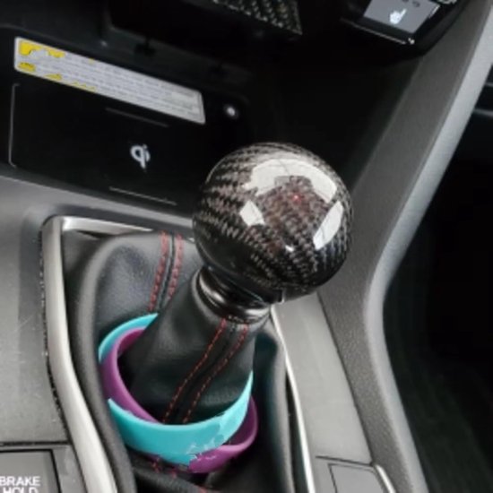 Pookknop Auto - Schakelhendel Balvorm - Rijcomfort Verbeteren - Koolstofvezel Textuur - Universeel 8/10/12mm - Zwart — afbeelding 2