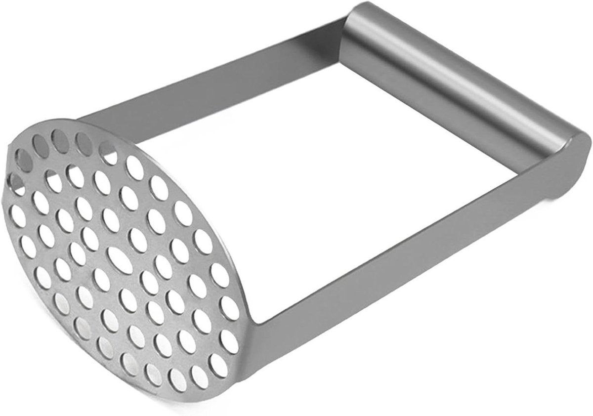Aardappelstamper - Keukenpuree tool - Gerechten bereiden - Roestvrij staal - 12 x 18 cm - Zilver
