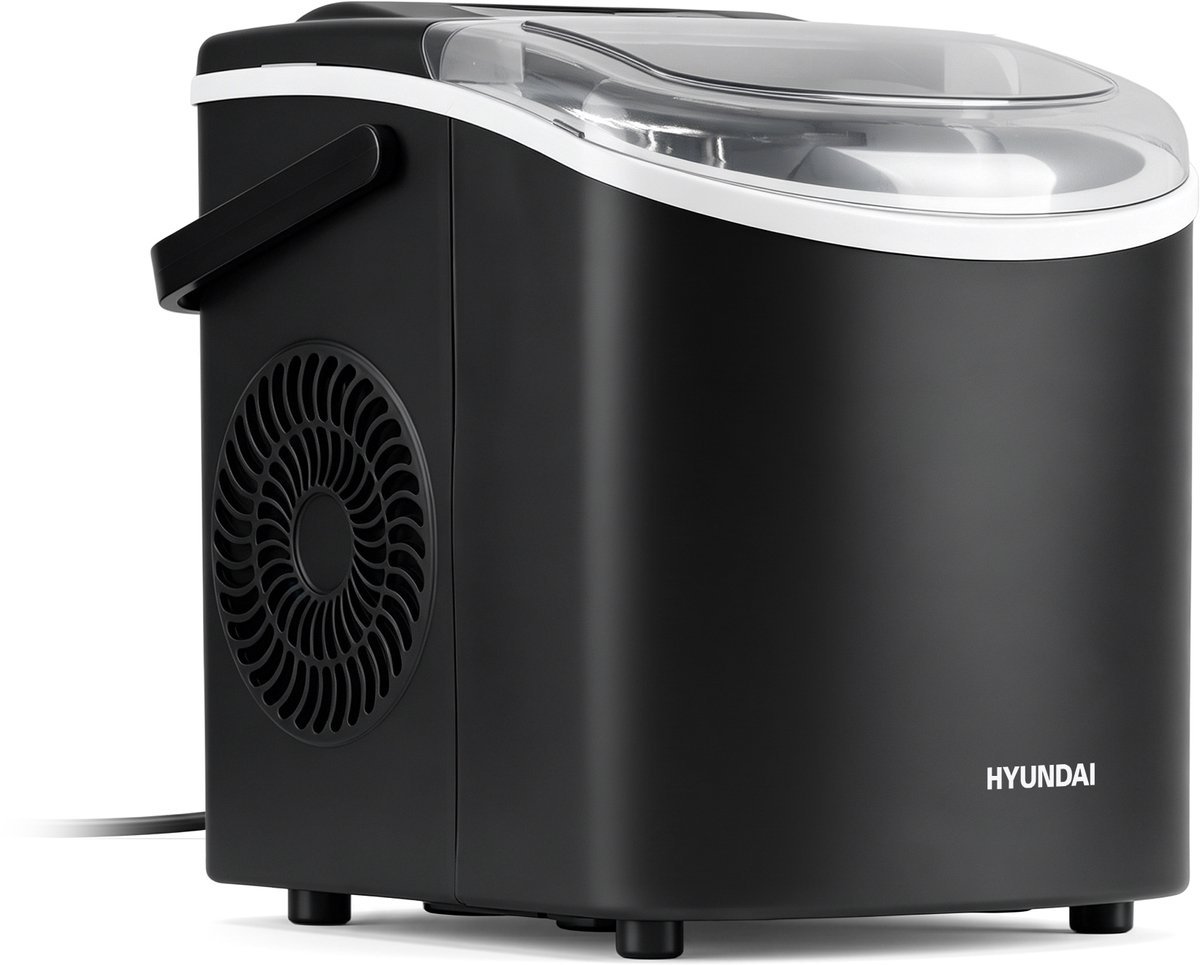 Hyundai Electronics - Elektrische Zelfreinigende IJsblokjesmachine - Compact en Draagbaar - 90W - Zwart