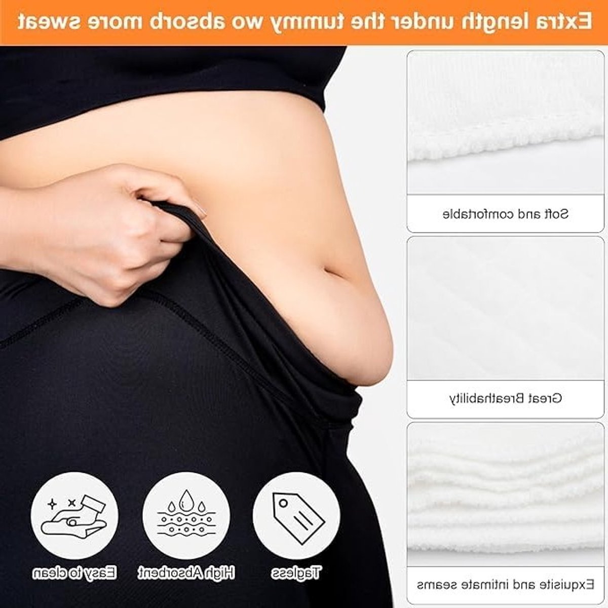 Set van 10 Overhemdinlegstukken voor Zweet - Witte Oversized Abdominale Pads voor Zweetuitslag - Katoenen Inlegzolen voor Mannen en Vrouwen XXL