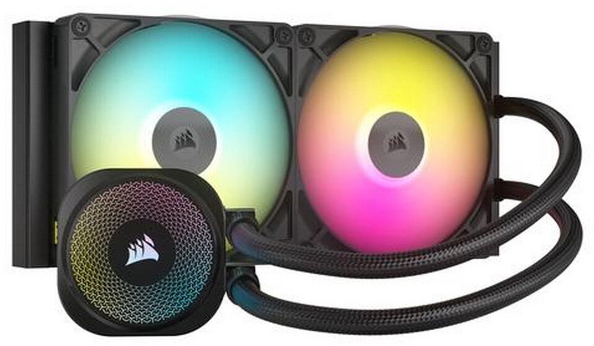 Corsair iCUE LINK TITAN 280 RX RGB - vloeistofkoelsysteem met processor-radiator van 280 mm - voor Intel LGA 1871, 1700 en AMD AM5, AM4 - 2x iCUE LINK RX120 RGB-ventilatoren - koper, aluminium - zwart