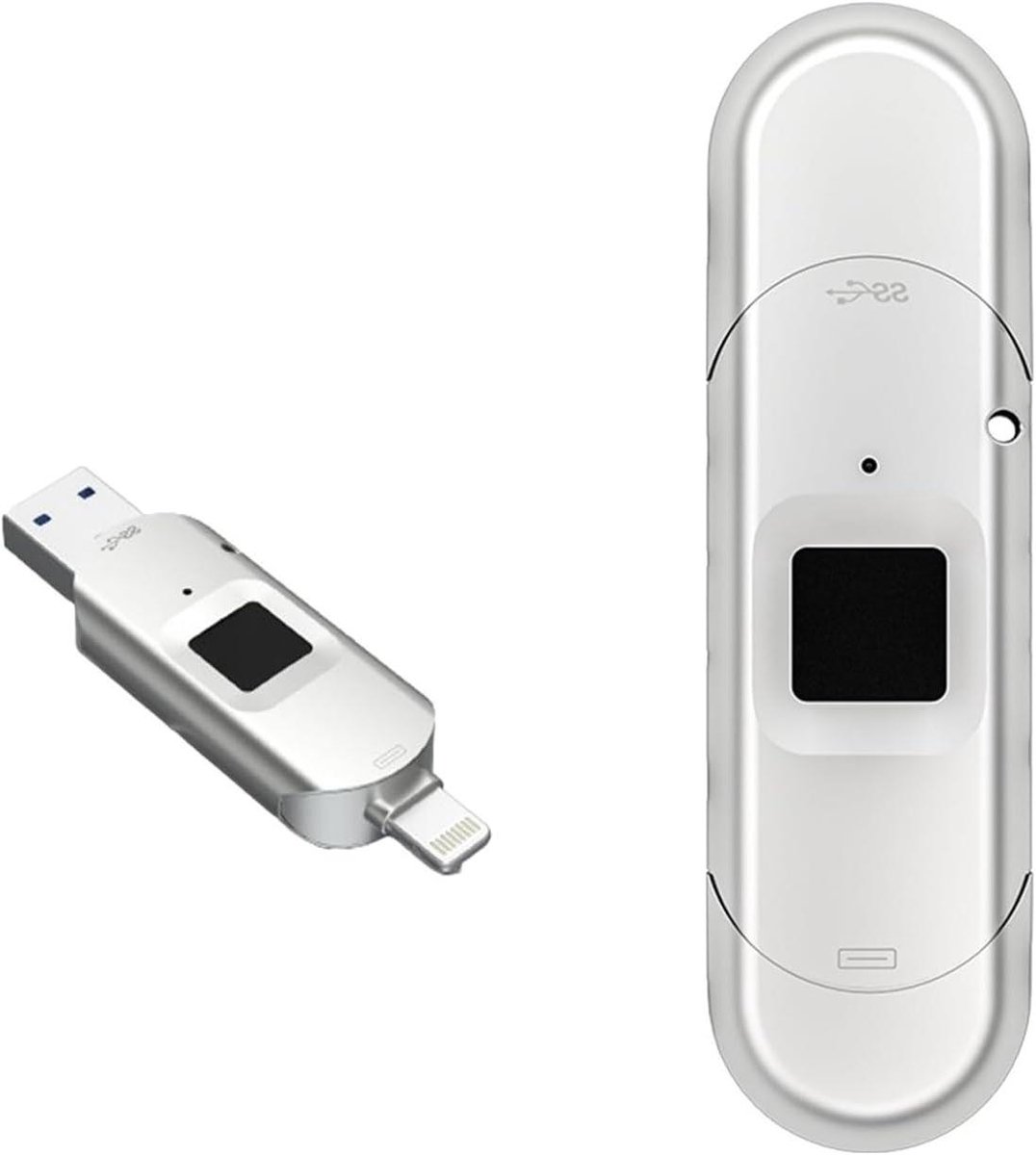 Geheugenstick - Data opslag - Veilig bestanden - Vingerafdruk ontgrendeling - 256GB - Zilver