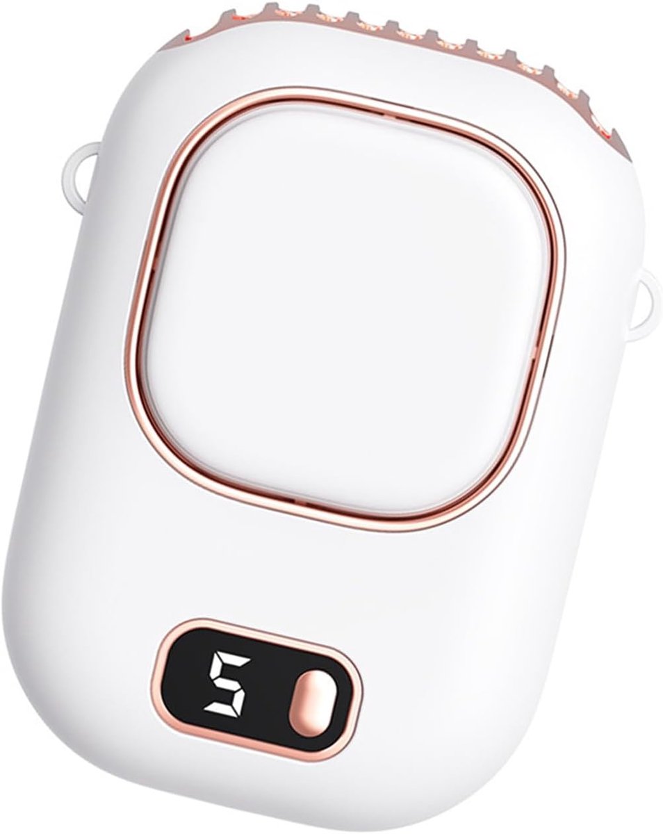 Draagbare ventilator voor om de taille, oplaadbaar via USB, 3 koelstanden, geschikt voor gebruik op kantoor, buitenshuis en thuis, ontwerp voor om de nek.