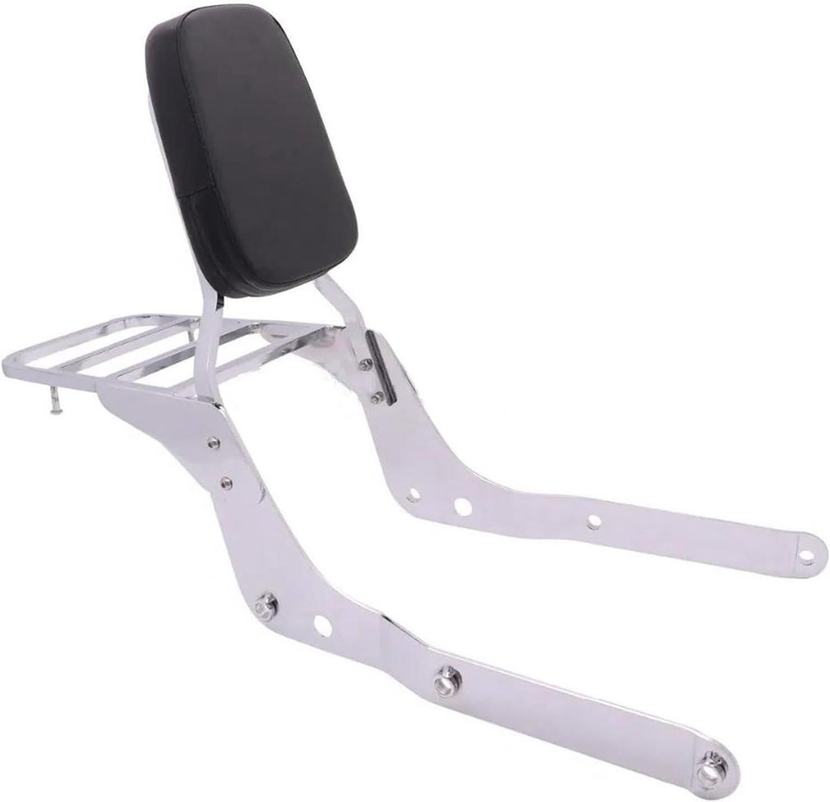 Motorfiets Passagierskussen - Rugleuning Zitje - Comfortabel Rijden - Geïntegreerde Bagagedrager - 369 kg - Zilver