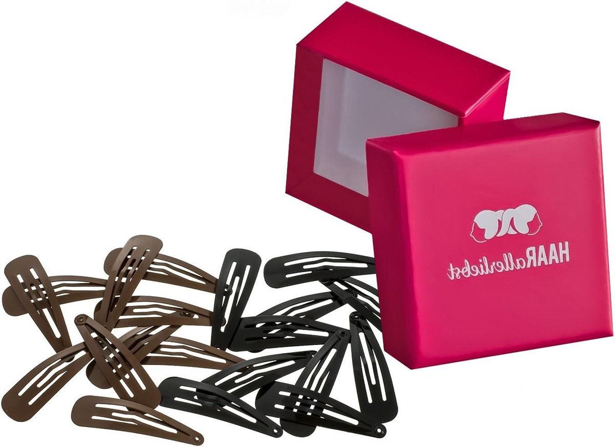 Haarspelden set - Haarklemmen accessoires - Haarstyling dagelijks - Inclusief opbergdoos - 20 stuks - Bruin en zwart